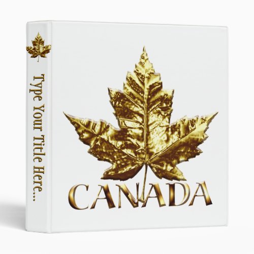 Canada Binder Custom Gold Canada Souvenir Binder