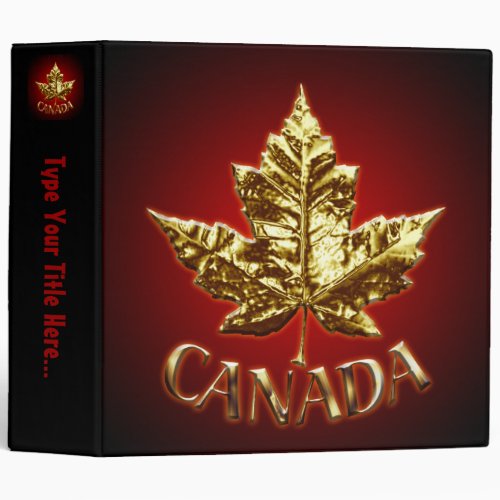 Canada Binder Custom Gold Canada Souvenir Binder