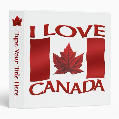 Canada Binder Custom I Love Canada Book Binder