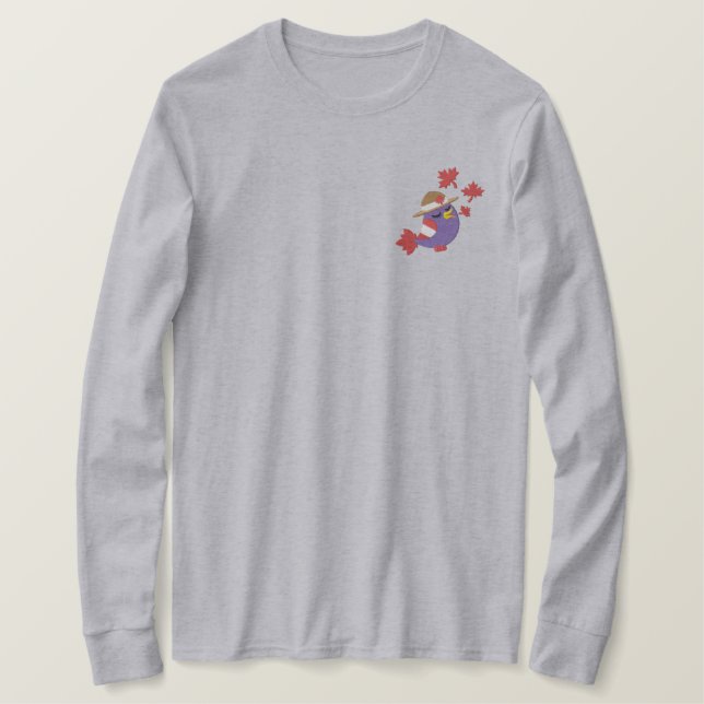 Canada Bird Mountie Embroidered Long Sleeve T-Shirt (Design Front)