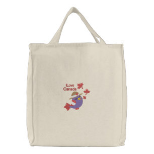 Canada Bird Mountie Embroidered Tote Bag