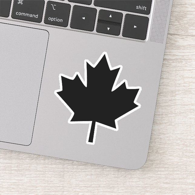 Canada Black Sketch Stylish Maple Leaf Sticker (Detail)