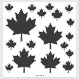 Canada Black Sketch Stylish Maple Leaf Sticker
