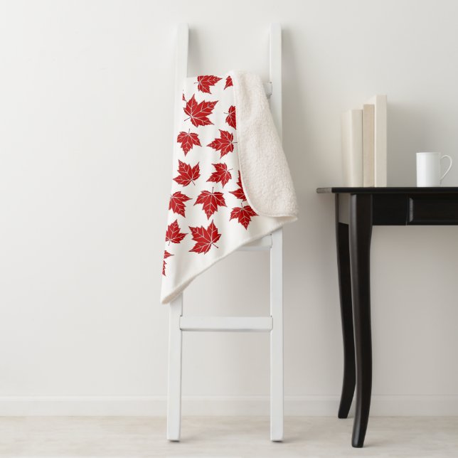 Canada Blanket Canada Maple Leaf Throw Blankets (In Situ)