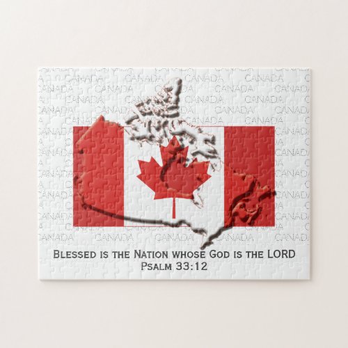 CANADA  Blessed Nation  CANADIAN FLAG Jigsaw Puzzle