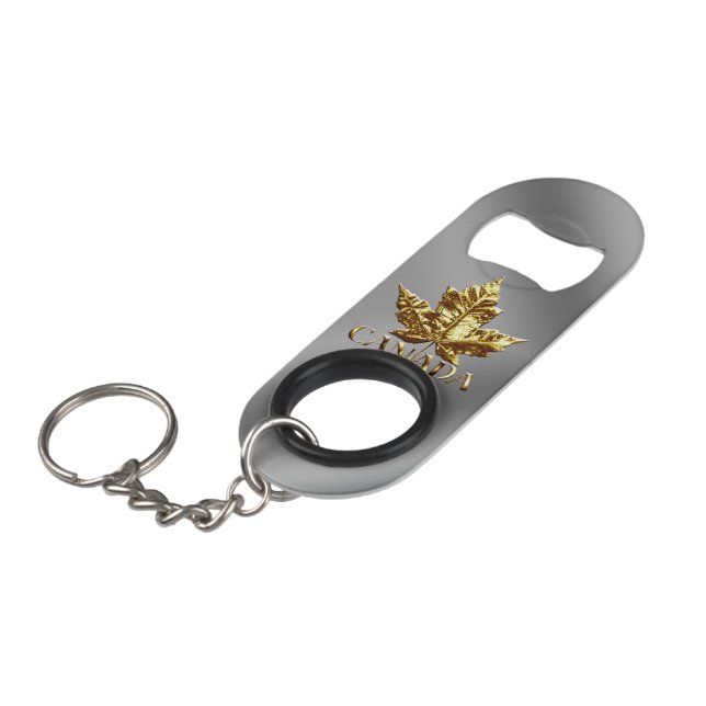 Canada Bottle Opener Custom Gold Canada Souvenirs (Front Angled)