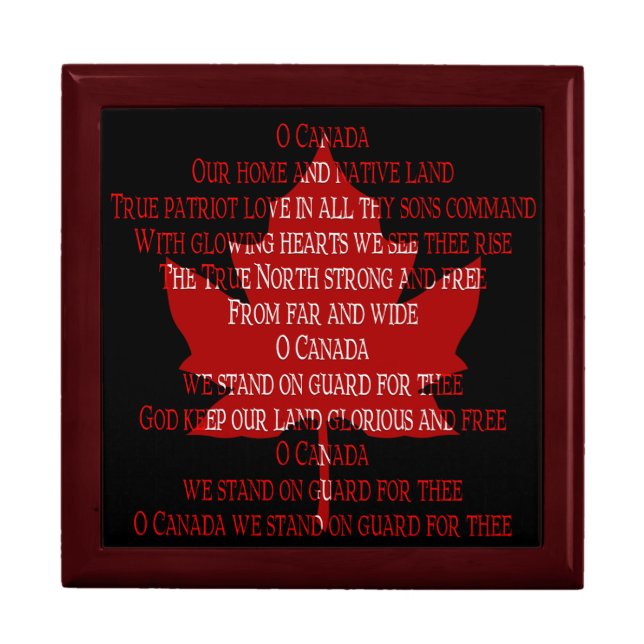 Canada Box Canada Anthem Souvenir Gift Jewelry Box (Front)
