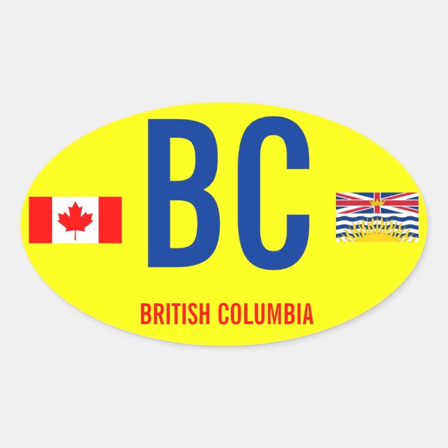 Canada, British Columbia* Euro-style Oval stcker Sticker (Front)