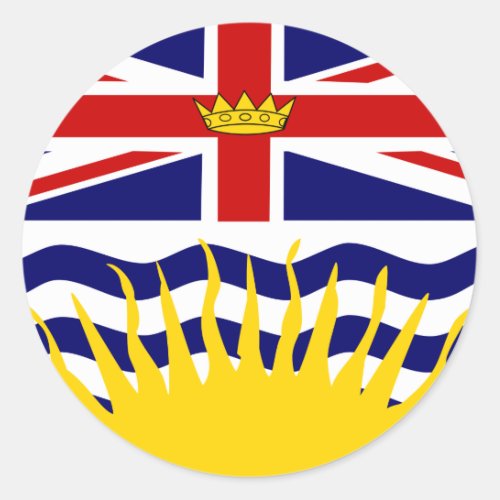 Canada British Columbia High quality Flag Classic Round Sticker