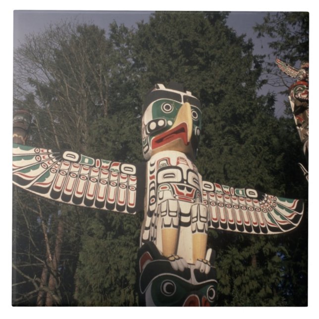 Canada, British Columbia, Vancouver.  Native Ceramic Tile (Front)