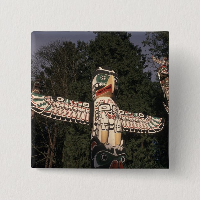 Canada, British Columbia, Vancouver.  Native Pinback Button (Front)