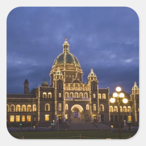 CANADA British Columbia Victoria Evening Square Sticker