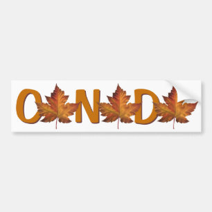 Canada Bumper Sticker Autumn Gold Maple Leaf