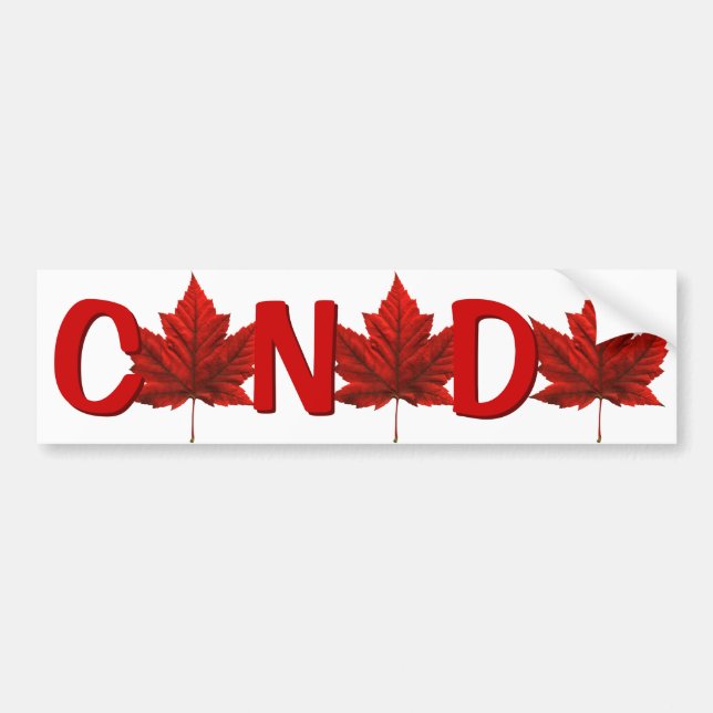 Canada Bumper Sticker Autumn Gold Maple Leaf (Front)