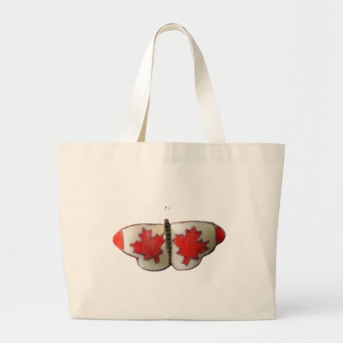 Canada Butterfly Large Tote Bag