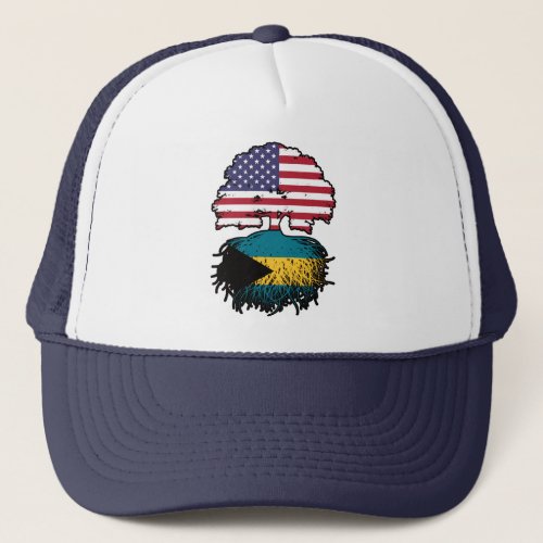 Canada Canadian American USA Tree Roots Flag Trucker Hat