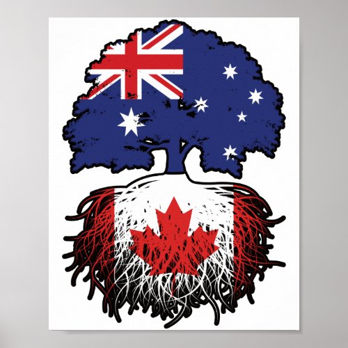 Canada Canadian Australian Australia Tree Roots Poster