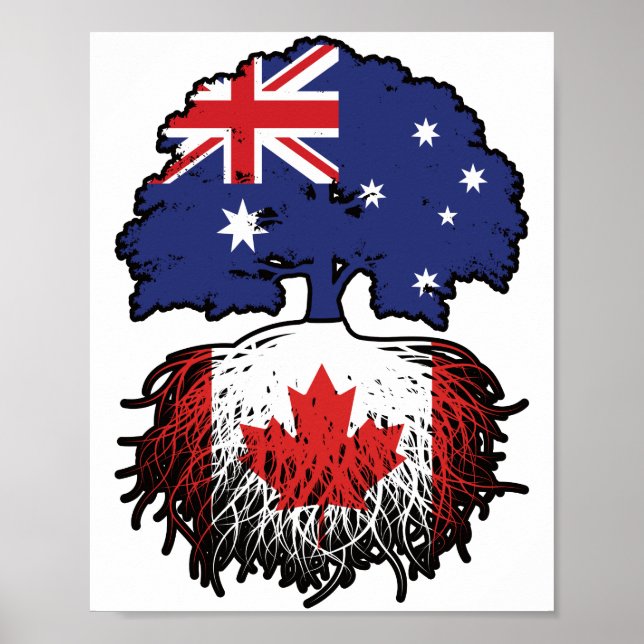 Canada Canadian Australian Australia Tree Roots Poster (Front)