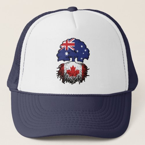 Canada Canadian Australian Australia Tree Roots Trucker Hat