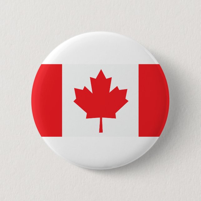 Canada Canadian flag Maple Leaf Button (Front)