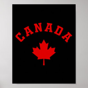 Canada Canadian Flag Maple Leaf Logo Hiking Skiing Poster