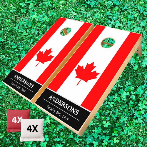 Canada  Canadian Flag personalized  Family fun Cornhole Set