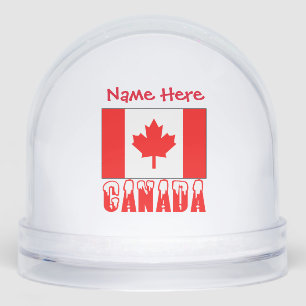 Canada Canadian Flag Red Personalized Snow Globe