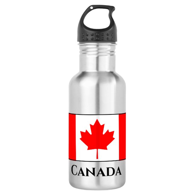 Canada (Canadian) Flag Stainless Steel Water Bottle (Front)