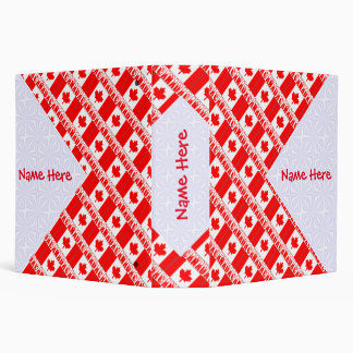 Canada Canadian Flag Tiled Personalized  3 Ring Binder