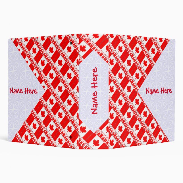 Canada Canadian Flag Tiled Personalized  3 Ring Binder (Background)