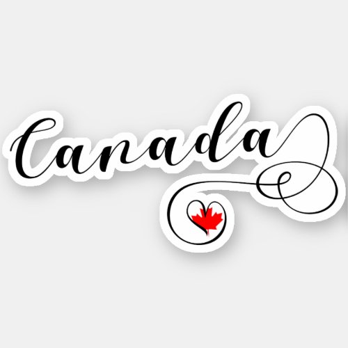 Canada Canadian Heart Flag Sticker