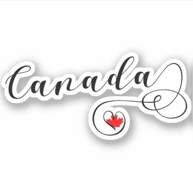 Canada Canadian Heart Flag Sticker (Front)