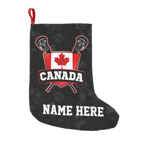 Canada Canadian Lacrosse Flag Christmas Stocking