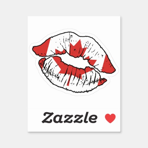 Canada Canadian Lipstick Love Flag Sticker