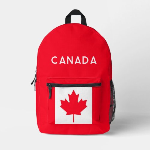CANADA. Canadian maple leaf flag. Patriotic.  Printed Backpack