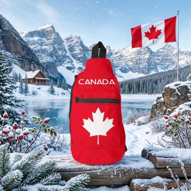CANADA. Canadian maple leaf. Patriotic. Sling Bag (Creator Uploaded)