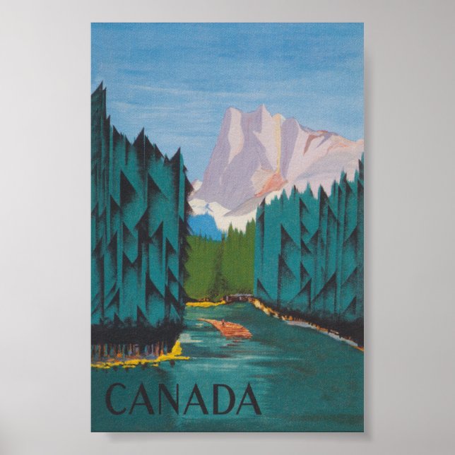 Canada, Canadian Rockies, Vintage Travel Poster (Front)