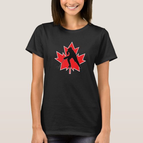 Canada Canadian Team Hockey Red White Winter Sport T_Shirt