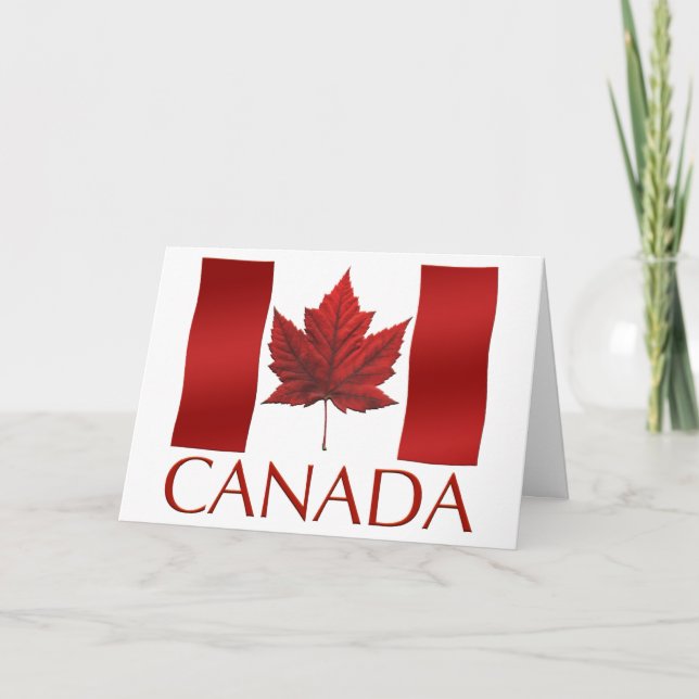 Canada Cards Canada Flag Greeting Cards Custom (Front)