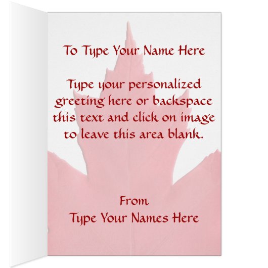 Canada Cards Canada Flag Greeting Cards Custom (Inside (Right))