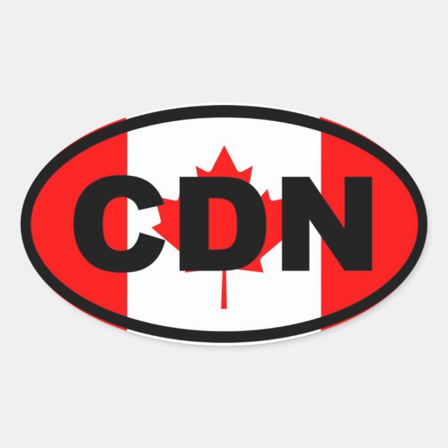 Canada CDN Oval Sticker (Front)