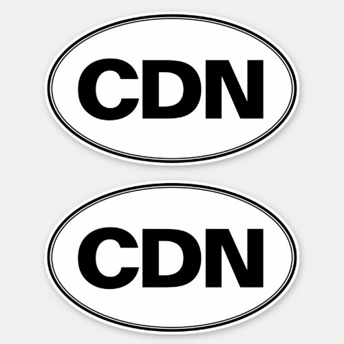 Canada CDN Oval Vinyl Stickers