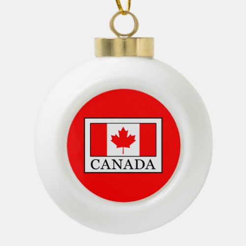 Canada Ceramic Ball Christmas Ornament