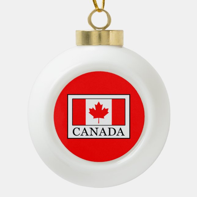 Canada Ceramic Ball Christmas Ornament (Front)