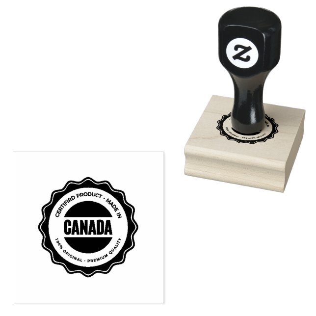Canada Certified Origin Mark Device Sea Grass Ink Rubber Stamp (Stamped)