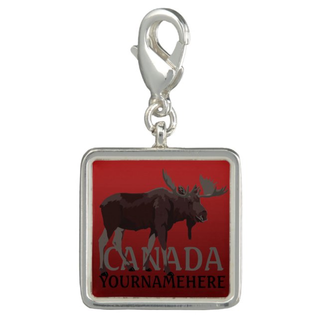 Canada Charms Custom Canada Moose Souvenir Jewelry (Front)