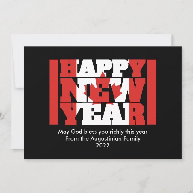 CANADA Christian HAPPY NEW YEAR Holiday Card (Front)