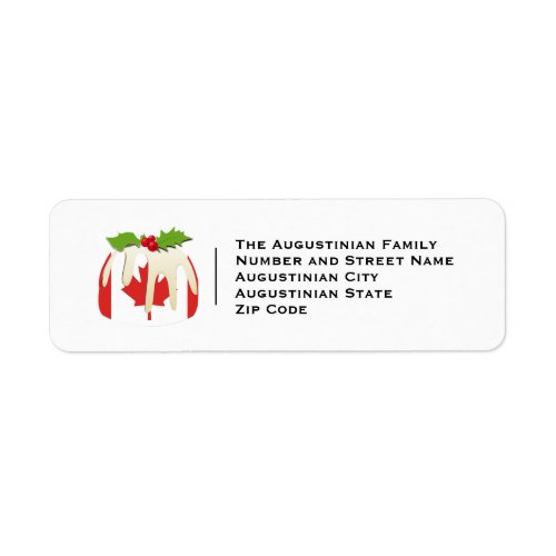 CANADA  Christmas Pudding  Festive Address Label