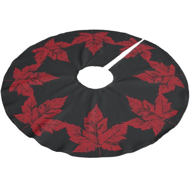 Canada Christmas Tree Skirt Cool Canada Maple Leaf (Angled)