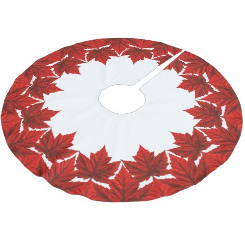 Canada Christmas Tree Skirt  Maple Leaf Decor